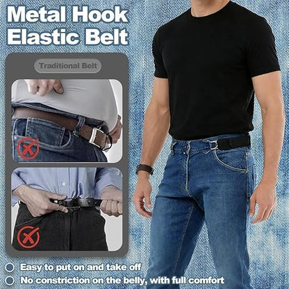 Adjustable Buckleless Elastic Waist Belt – 2 Pack