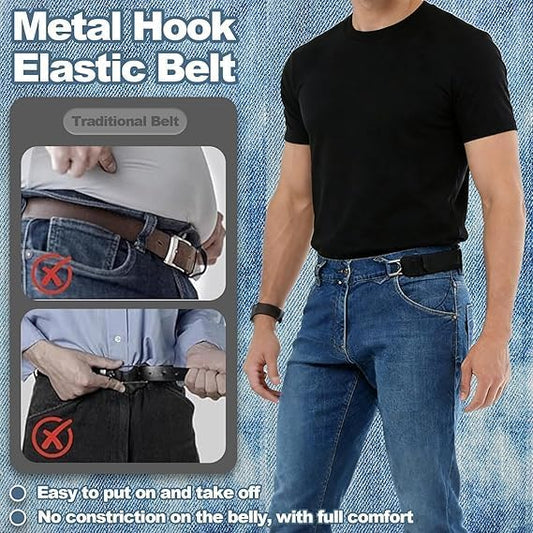 Adjustable Buckleless Elastic Waist Belt – 2 Pack
