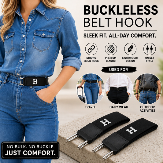 Adjustable Buckleless Elastic Waist Belt – 2 Pack